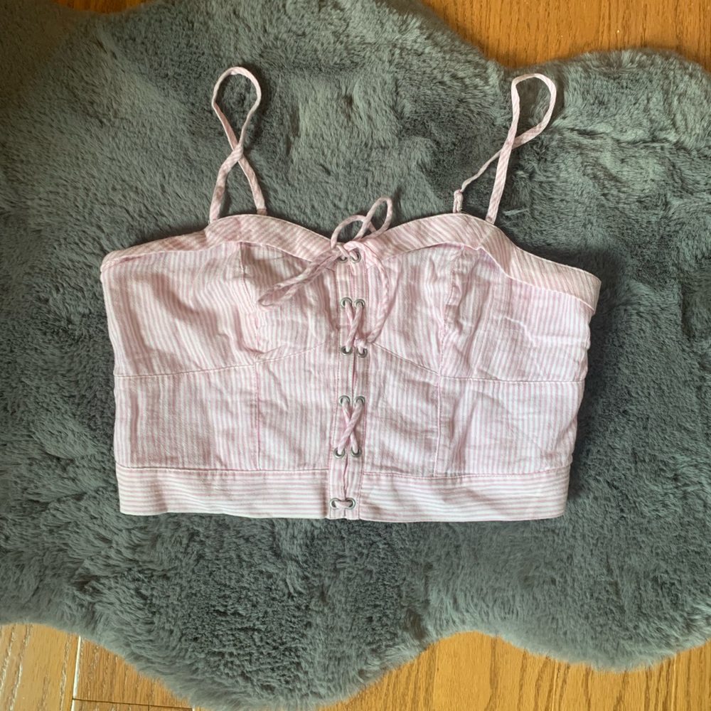 AE Striped Bralette Crop Top